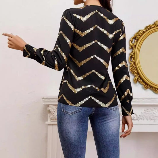 Crew Neck Casual Pleating Long Sleeve Shirt $41.31 Dana Fashion Color: Black Size: L Women's clothing Product information: Fabric name: Polyester Color: Black Main composite material: Polyester (polyester fiber) Size: S,M,L,XL,XXL Style type: temperature