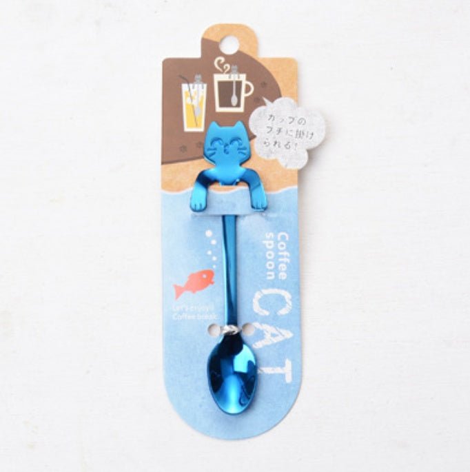 Cross-border 304 Stainless Steel Spoon Cartoon Cat Handle Hanging Coffee Spoon $19.50 Dana Fashion Color: Blue Dana's Kitchen Overview: 1. Stainless steel cat coffee spoon 2. Cute cartoon cat design 3. A variety of colors to choose from 4. Exquisite workm