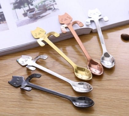 Cross-border 304 Stainless Steel Spoon Cartoon Cat Handle Hanging Coffee Spoon $25.50 Dana Fashion Color: 4pcs 4color Dana's Kitchen Overview: 1. Stainless steel cat coffee spoon 2. Cute cartoon cat design 3. A variety of colors to choose from 4. Exquisit