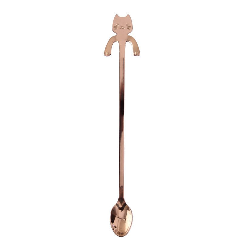 Cross-border 304 Stainless Steel Spoon Cartoon Cat Handle Hanging Coffee Spoon $19.50 Dana Fashion Color: Long rose gold Dana's Kitchen Overview: 1. Stainless steel cat coffee spoon 2. Cute cartoon cat design 3. A variety of colors to choose from 4. Exqui