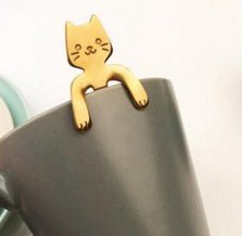 Cross-border 304 Stainless Steel Spoon Cartoon Cat Handle Hanging Coffee Spoon $19.50 Dana Fashion Color: gold Dana's Kitchen Overview: 1. Stainless steel cat coffee spoon 2. Cute cartoon cat design 3. A variety of colors to choose from 4. Exquisite workm