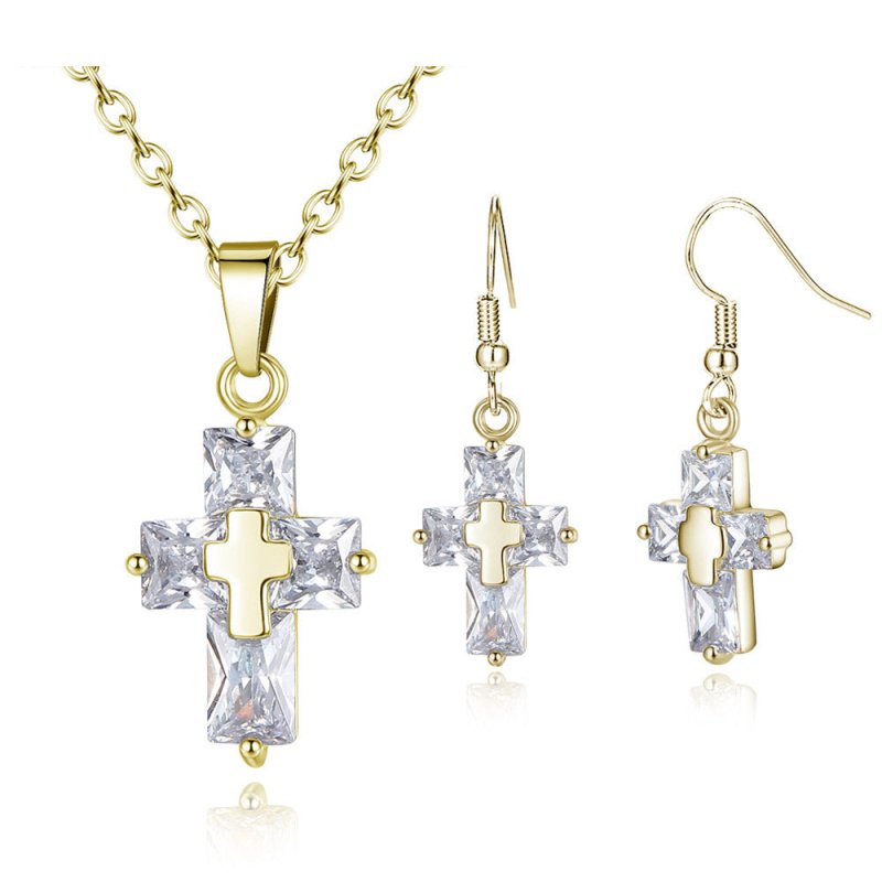 Cross ornament set $25.99 Dana Fashion Color: Sliver Beauty Tools Name: Cross Set Material: raw material is copper, surface plating treatment Color: gold, silver Size: Pendant: 1.2 * 2.2cm, Studs: 3.3 * 1.2 cm