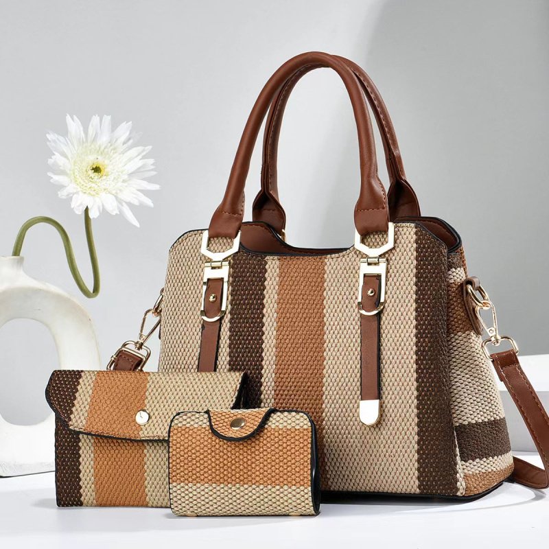 Crossbody Large Capacity New Son And Mother Canvas Contrast Color Handbags $58.94 Dana Fashion Color: 03 Style Size: 27x12x20 Women's Bags Product information: Lining texture: PU Applicable scenarios: Daily matching Color: Style 1, Style 2, Style 3, style
