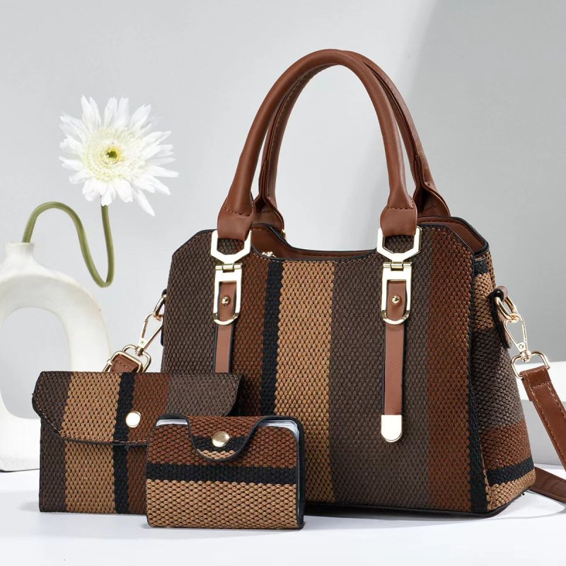 Crossbody Large Capacity New Son And Mother Canvas Contrast Color Handbags $58.94 Dana Fashion Color: 05 Style Size: 27x12x20 Women's Bags Product information: Lining texture: PU Applicable scenarios: Daily matching Color: Style 1, Style 2, Style 3, style
