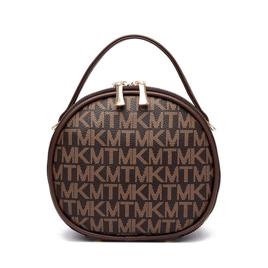 Crossbody Portable Printed Small Round Bag Soft Leather $44.52 Dana Fashion Color: Bear White Women's shoes Product information: Applicable scenarios: Daily matching Color: TMK Brown, rhombus White, bear White, Diamond Blue, MX Brown Material: PU Style: U