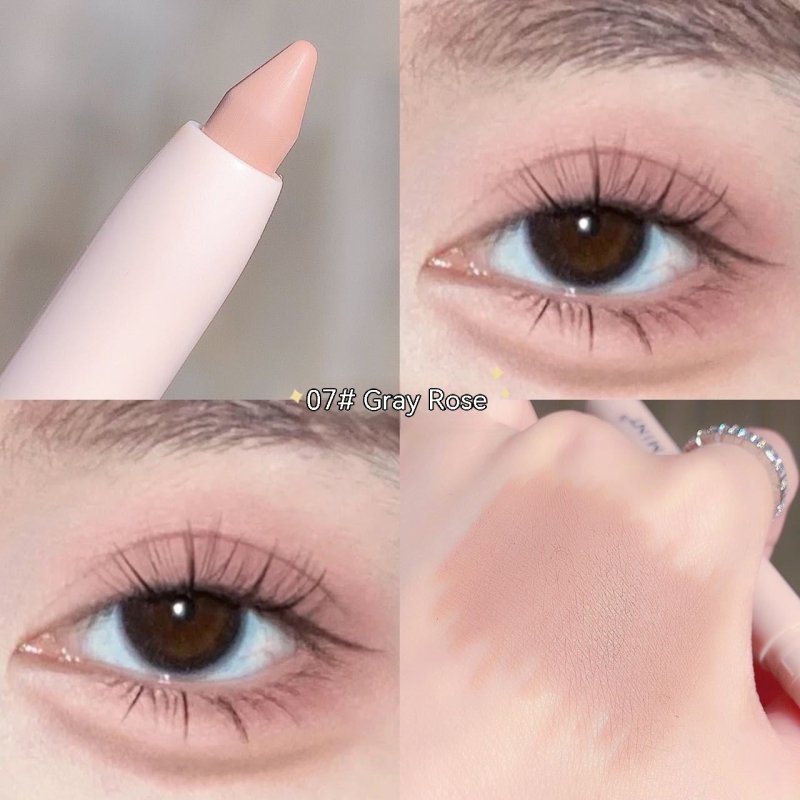 Crouching Silkworm Eyeliner Pen Makeup Brightening $10.44 Dana Fashion Color Classification: 07 Color Gray Rose makeup Product information: Color classification: 01 color matte white, 02 color Pearl White, 03 color fluorescent flash, 04 # M apricot, 05 co