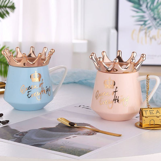 Crown Creative Mug $53.91 Dana Fashion Color: Blue Dana's Kitchen Characteristics: The mug of mugs with the Christmas theme, the material is ceramic and wooden. Special process for making cup, can see the logo inside the cup. Non-slip handle, can save hot