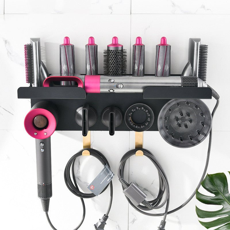 Curling Rod Storage Rack Barber Shop Hair Dryer Holder $199.00 Dana Fashion style: A Beauty Tools Product information Surface treatment: anodized Certification: None Material: Aluminum alloy Style: light luxury Style: light luxury Packing list Shelf x1
