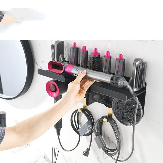 Curling Rod Storage Rack Barber Shop Hair Dryer Holder $199.00 Dana Fashion style: A Beauty Tools Product information Surface treatment: anodized Certification: None Material: Aluminum alloy Style: light luxury Style: light luxury Packing list Shelf x1