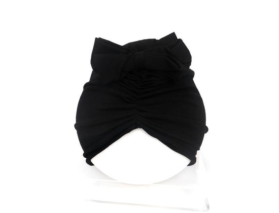 Cute Baby Hat Newborn Soft Baby Girl Hat Turban Infant Toddler Baby Cap Bonnet Headwraps $21.41 Dana Fashion Size: 35 to 48 Color: Black Baby Clothing Overview: Made from a soft knitted fabric, stretch and very comfortable to wear. A wide range of solid c