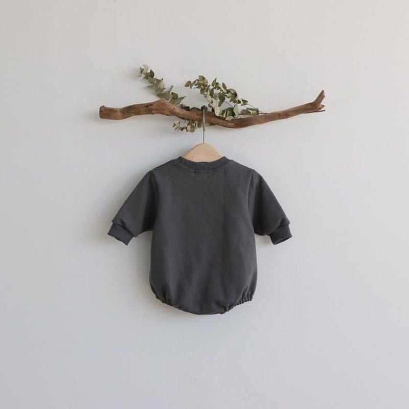 Cute Baby Pear Bag Fart Clothes Fashion Long-sleeved Romper Clothes $40.49 Dana Fashion Color: Grey Size: 66cm Baby Clothing Product information: Material: cotton Style: Korean version Features: pullover Colour: Pink, gray, white Size Information: Size: 6