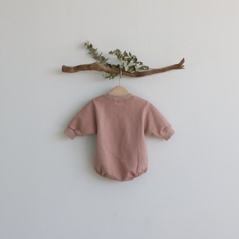 Cute Baby Pear Bag Fart Clothes Fashion Long-sleeved Romper Clothes $17.20 Dana Fashion Color: Pink Size: 66cm Baby Clothing Product information: Material: cotton Style: Korean version Features: pullover Colour: Pink, gray, white Size Information: Size: 6