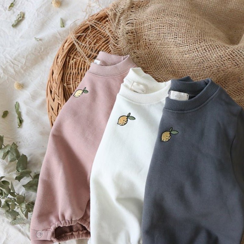 Cute Baby Pear Bag Fart Clothes Fashion Long-sleeved Romper Clothes $40.49 Dana Fashion Color: Grey Size: 66cm Baby Clothing Product information: Material: cotton Style: Korean version Features: pullover Colour: Pink, gray, white Size Information: Size: 6