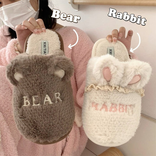 Cute Cartoon Ladies Winter Leisure Pajamas Indoor Soft Bottom Cotton Slippers $39.95 Dana Fashion Color: Bear Dark Brown Size: 36to37 Women's shoes Product information: Pattern: Cartoon Applicable scenario: home indoor Color: Rabbit Milky White, rabbit lo