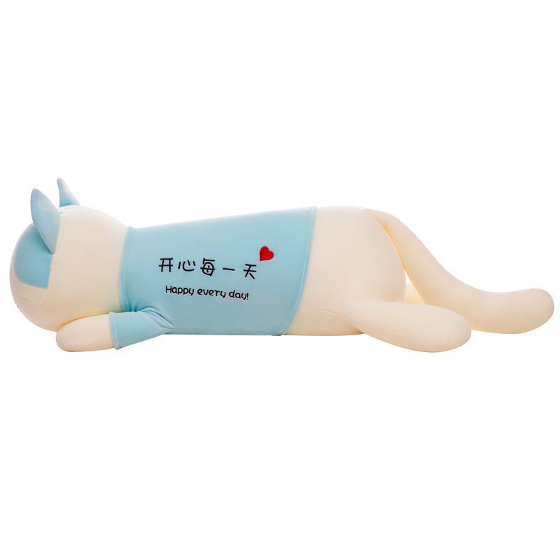 Cute Cat Plush Toy Sofa Cushion Long Throw Pillow $66.68 Dana Fashion Color: Blue Size: 100cm Toys & Hobbies Product information: Name: Cute lying cat Filling: down cotton Purpose: Throw Pillow / Lying Pillow / Sleeping Pillow Fabric: Stretch soft velvet
