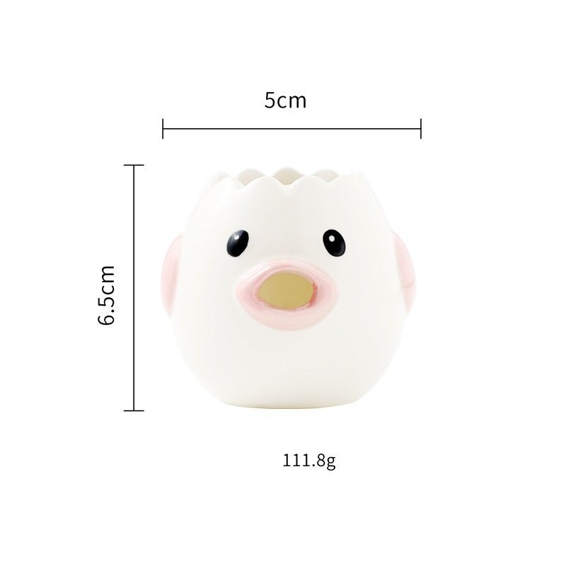 Cute Chicken Ceramic Egg White Separator Kitchen Accessories Practical $19.90 Dana Fashion format: Pink Chick Dana's Kitchen Overview： 100% New design and high quality Separate egg white and yolk Convenient and easy Stylish cartoon style Make the kitchen