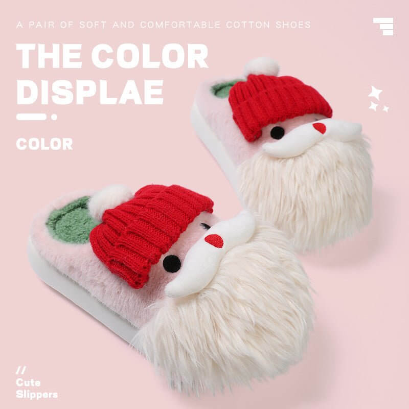 Cute Christmas Santa Claus Home Slippers Winter Warm Indoor Non-slip Floor Plush Shoes For Women $49.50 Dana Fashion Color: Santa Claus Size: 36to37 Women's shoes Overview: Unique design, stylish and beautiful. Good material, comfortable feet. A variety o