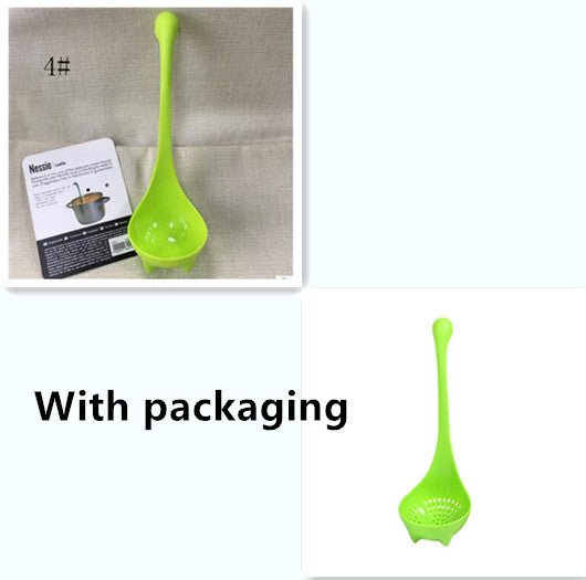 Cute Dinosaur Standing Spoon $15.00 Dana Fashion Color: Green set style: With packaging Dana's Kitchen Features: Brand new and high quality. Durable food grade PP material. Cute cartoon dinosaur design. Description: Production:Dinnerware Size: 8*8*24cm Ma