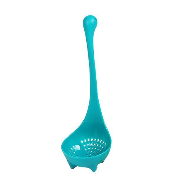 Cute Dinosaur Standing Spoon $15.00 Dana Fashion Color: Blue style: With packaging Dana's Kitchen Features: Brand new and high quality. Durable food grade PP material. Cute cartoon dinosaur design. Description: Production:Dinnerware Size: 8*8*24cm Materia