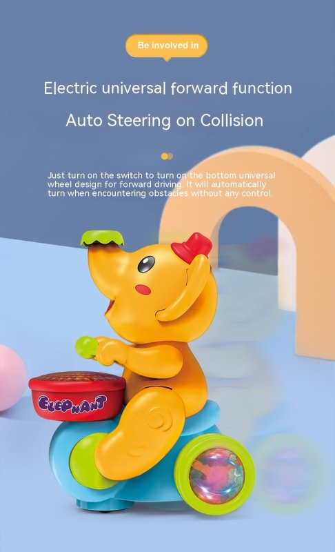 Cute Elephant Cool Music Light Electric Children's Toy Car $37.98 Dana Fashion Color: Blue Toys & Hobbies Product information: Ability Training: vision, crawling, hands and brains, senses, hand-eye coordination, interactive toys, hearing Color: small elep