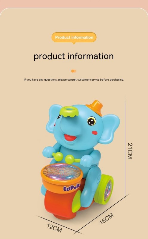 Cute Elephant Cool Music Light Electric Children's Toy Car $37.98 Dana Fashion Color: Blue Toys & Hobbies Product information: Ability Training: vision, crawling, hands and brains, senses, hand-eye coordination, interactive toys, hearing Color: small elep