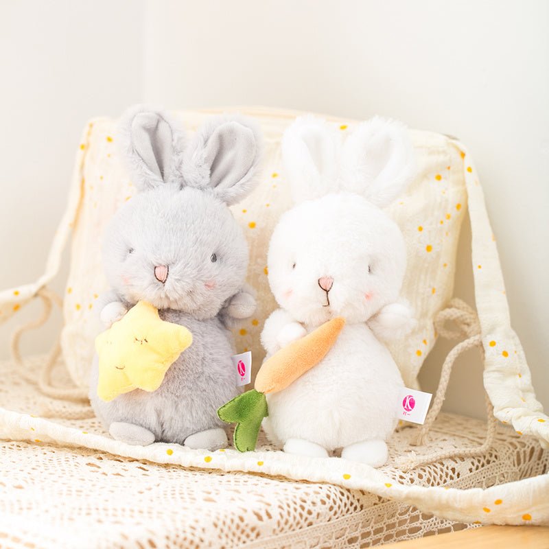 Cute Fluffy Bunny Plushies Stuffed Soft Baby Appease Toy Long Plush Hug Star Carrot Rabbit $19.53 Dana Fashion Color: Grey Dimensions: 22cm Baby & Mother Overview: Super-Cute Fluffy Hair Angora Rabbit Plush Toy Long Plush Hug Star Carrot Short Ears Bunny