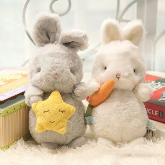Cute Fluffy Bunny Plushies Stuffed Soft Baby Appease Toy Long Plush Hug Star Carrot Rabbit $19.53 Dana Fashion Color: Grey Dimensions: 22cm Baby & Mother Overview: Super-Cute Fluffy Hair Angora Rabbit Plush Toy Long Plush Hug Star Carrot Short Ears Bunny
