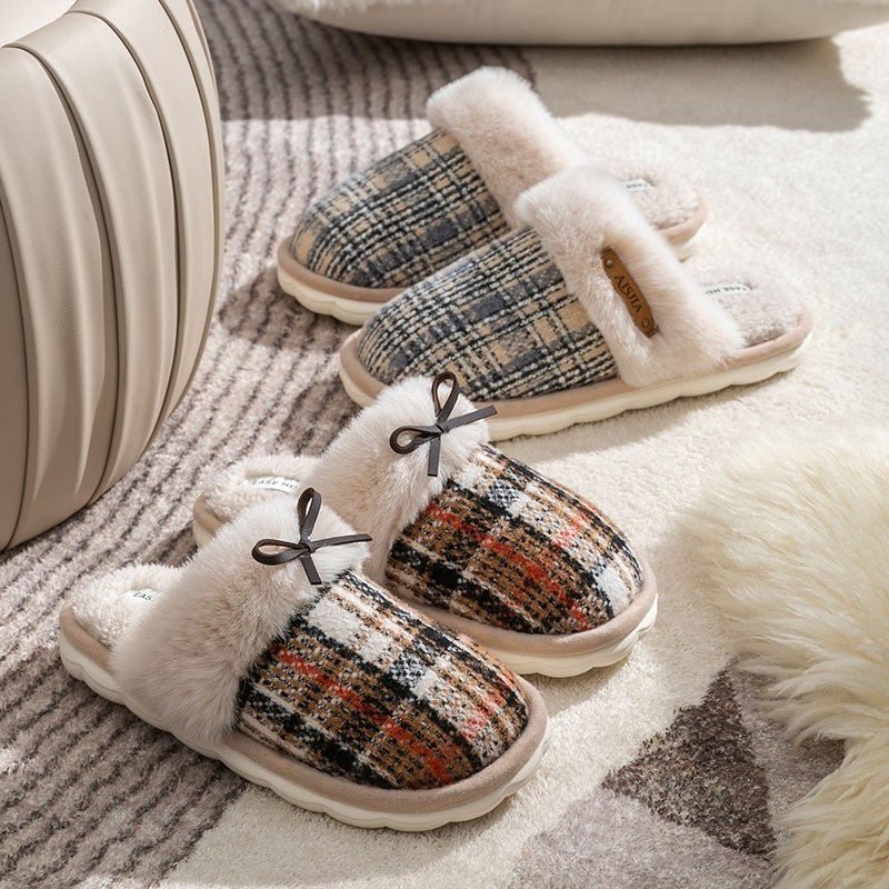 Cute Four Seasons Home Non-slip Plush Cotton Slippers Women $126.90 Dana Fashion Color: Coffee Color Size: 36 to37 Women's shoes Product information: Style: Casual Size: 42 40 36 38 Upper material: EVA Style: toe cap Heel height: flat heel (less than or e