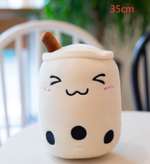 Cute Fruit Drink Plush Stuffed Soft Strawberry Milk Tea Plush Boba Tea Cup Toy Bubble Tea Pillow Cushion Kids Gift $23.83 Dana Fashion Color: White triangle eyes Size: 35cm Toys & Hobbies Overview: 1. Select comfortable fabrics The fabric is comfortable,