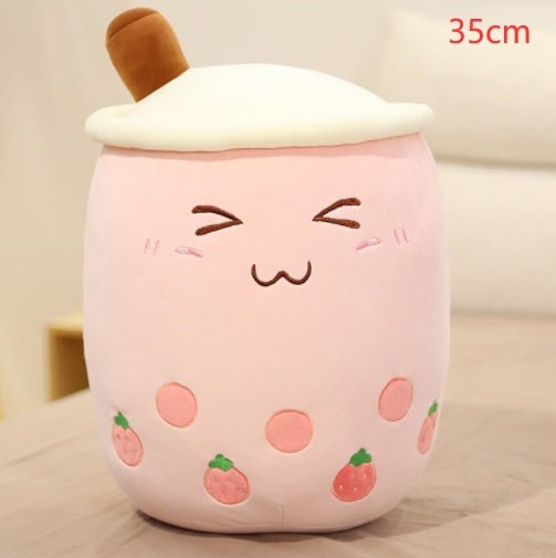 Cute Fruit Drink Plush Stuffed Soft Strawberry Milk Tea Plush Boba Tea Cup Toy Bubble Tea Pillow Cushion Kids Gift $31.44 Dana Fashion Color: Pink Size: 35CM Toys & Hobbies Overview: 1. Select comfortable fabrics The fabric is comfortable, soft to the tou