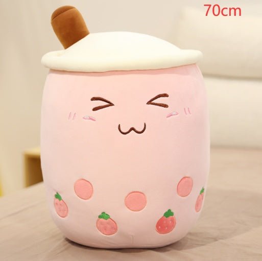 Cute Fruit Drink Plush Stuffed Soft Strawberry Milk Tea Plush Boba Tea Cup Toy Bubble Tea Pillow Cushion Kids Gift $91.46 Dana Fashion Color: Pink Size: 70CM Toys & Hobbies Overview: 1. Select comfortable fabrics The fabric is comfortable, soft to the tou