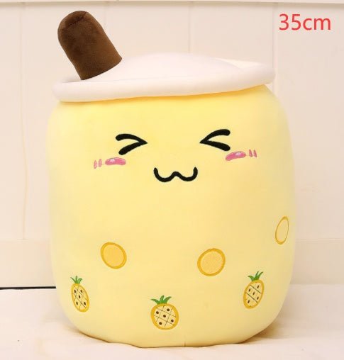 Cute Fruit Drink Plush Stuffed Soft Strawberry Milk Tea Plush Boba Tea Cup Toy Bubble Tea Pillow Cushion Kids Gift $29.78 Dana Fashion Color: Yellow Size: 35CM Toys & Hobbies Overview: 1. Select comfortable fabrics The fabric is comfortable, soft to the t