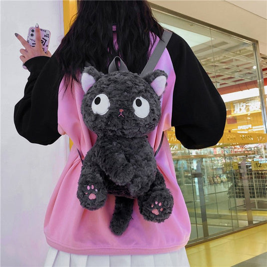 Cute Little Black Cat Doll Plush Backpack Bags $29.64 Dana Fashion Color: Black Women's Bags Product information: Lining texture: Nylon Applicable scenario: Daily configuration Color: Black Outer bag type: open pocket Hardness: soft Material: Plush Bag in