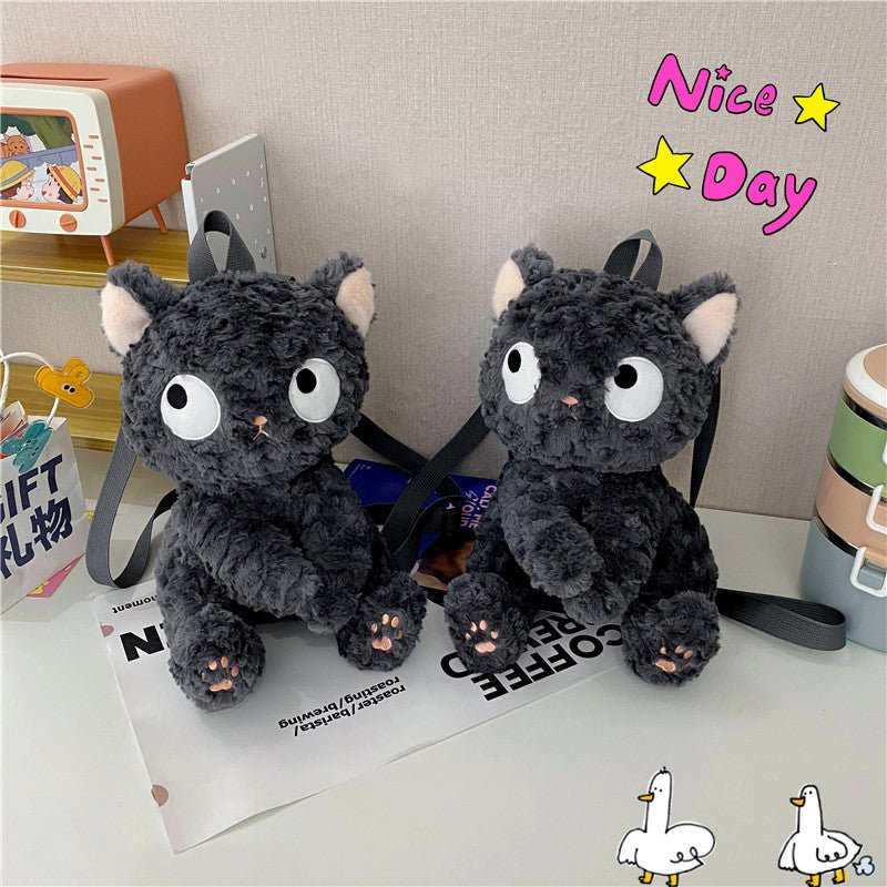 Cute Little Black Cat Doll Plush Backpack Bags $29.64 Dana Fashion Color: Black Women's Bags Product information: Lining texture: Nylon Applicable scenario: Daily configuration Color: Black Outer bag type: open pocket Hardness: soft Material: Plush Bag in