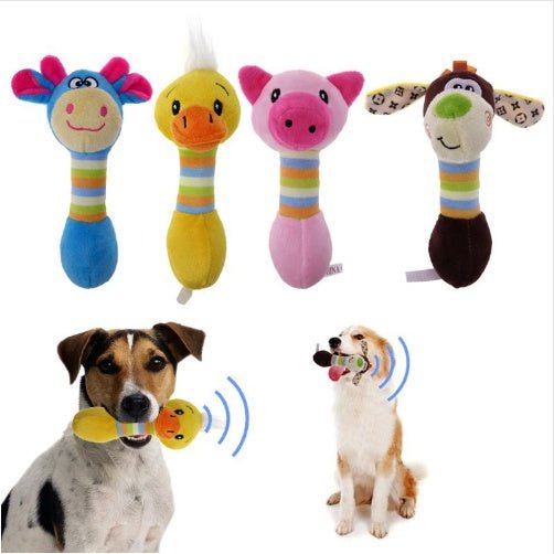 Cute Pet Toys Chew Squeaker For Dogs And Cats $20.63 Dana Fashion style: Blue Toys & Hobbies Material: Plush Style: stuffed sound toy Color: Blue, Yellow, Pink, Coffee Size: approx. 18x10x6cm/7.08x3.93x2.36in Safe,non-toxic,practical and lovely toys for y