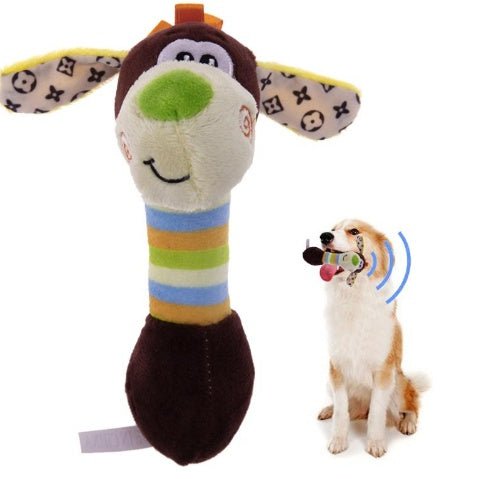 Cute Pet Toys Chew Squeaker For Dogs And Cats $20.63 Dana Fashion style: Blue Toys & Hobbies Material: Plush Style: stuffed sound toy Color: Blue, Yellow, Pink, Coffee Size: approx. 18x10x6cm/7.08x3.93x2.36in Safe,non-toxic,practical and lovely toys for y