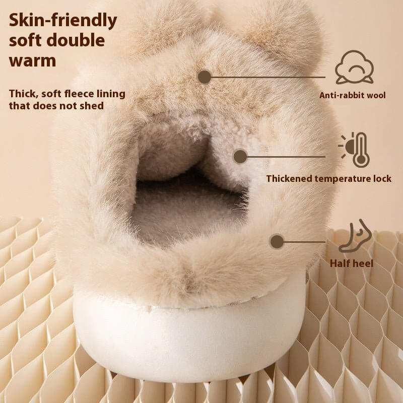 Cute Rabbit Indoor Home With Velvet Warmth Baotou EVA Anti Slip Slippers $49.50 Dana Fashion Color: Khaki Shoe size: 36or37 Women's shoes Overview: Unique design, stylish and beautiful. Good material, comfortable feet. A variety of colors, any choice. Spe