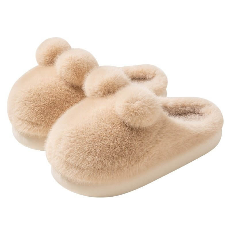 Cute Rabbit Indoor Home With Velvet Warmth Baotou EVA Anti Slip Slippers $49.50 Dana Fashion Color: Khaki Shoe size: 36or37 Women's shoes Overview: Unique design, stylish and beautiful. Good material, comfortable feet. A variety of colors, any choice. Spe