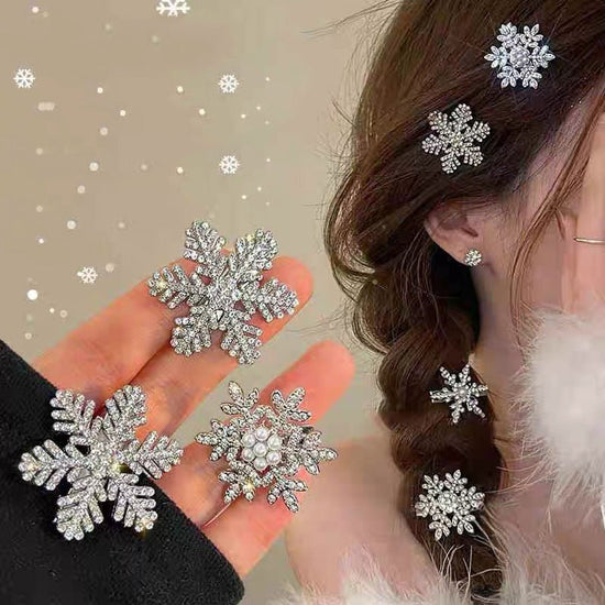 Cyrstal Snowflake Pearl Hair Clip Winter Girls Small Sweet Bobby Pins Women Fashion Retro Flower Hairside Headwear Accessories Hair Jewelry $6.05 Dana Fashion Color: Antlers Pearl Snowflake Women's Accessories Overview: Unique design, stylish and beautifu