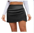 High Waist Asymmetric Tulip Hem Ruffled Wrap Skirt - DanaFashionstore