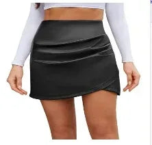 High Waist Asymmetric Tulip Hem Ruffled Wrap Skirt - DanaFashionstore