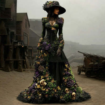 Witch Witch Dress Digital Printing American Style