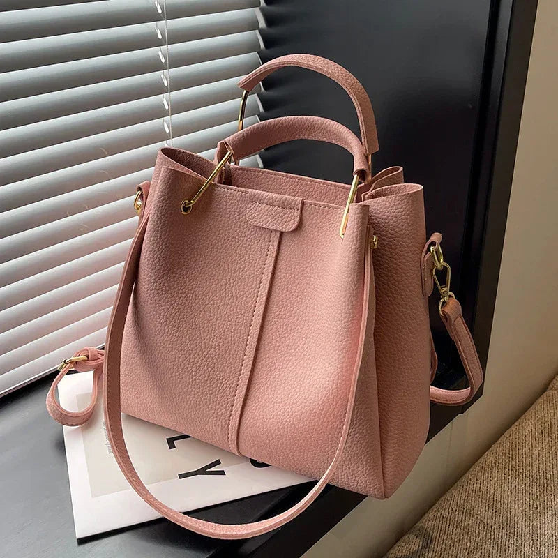 Women's Large-capacity Crossbody Autumn All-matching Korean-style Textured Portable Bucket Bag - DanaFashionstore