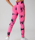 Hollow Tie Dye Printed Yoga Pants High Waist Butt Lift Seamless Sports Gym Fitness Leggings Slim Pants For Women Tight Trousers - DanaFashionstore