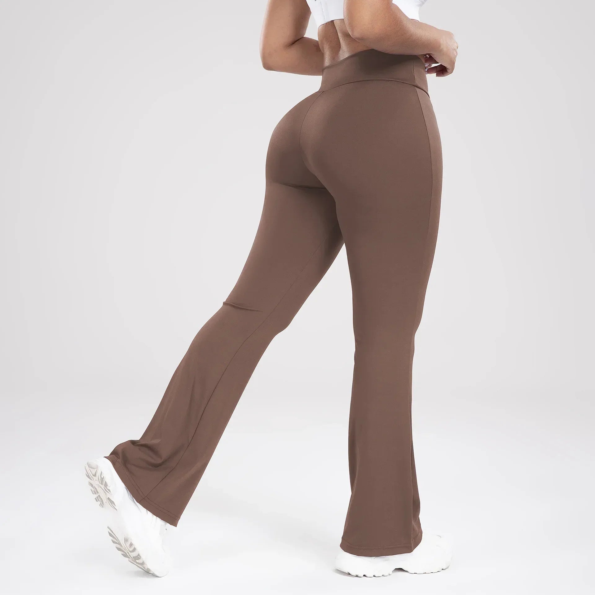 Cross Waist Side Pocket Leisure Sports Bell-bottom Pants Slim Fit Yoga Pants Women - DanaFashionstore