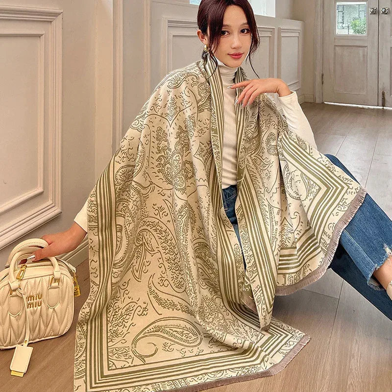 Female Versatile Fashion Thickened Warm Cashmere Scarf - DanaFashionstore