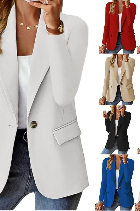 Ins Lapel Button Jacket Fashion Commuter Casual Suit Jacket Women's Long-sleeved Tops Outwear Clothing