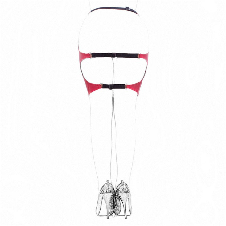 Aisle's Sexy Black Soft PU Sexy Tight-fitting Bag Field Training Short Skirt