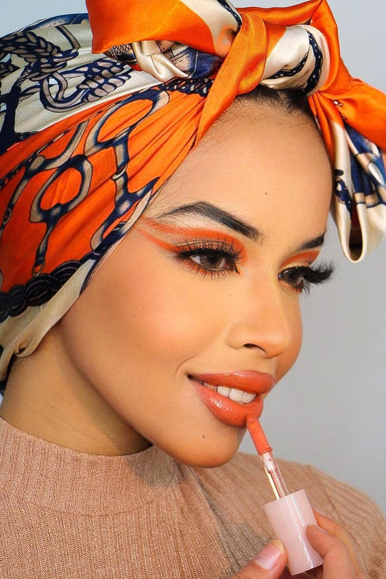 Chain Printed Scarf Women's Casual Scarf 90 90cm Satin Large Kerchief