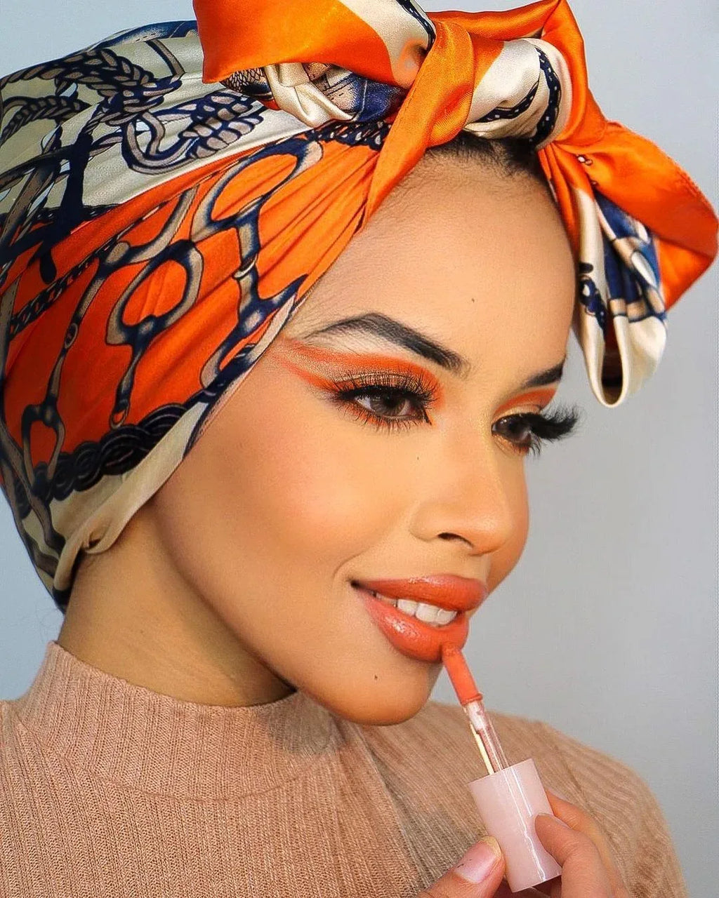 Chain Printed Scarf Women's Casual Scarf 90 90cm Satin Large Kerchief - DanaFashionstore
